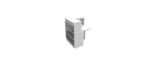 GUEST 90Â° LEFT-HAND CORNER MODULE H113CM - INTERMEDIARY UNIT - SA CLADDING - MG TOP