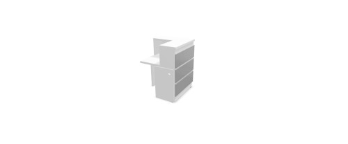 GUEST 90Â° RIGHT-HAND CORNER MODULE H113CM - INTERMEDIARY UNIT - SA CLADDING - MG TOP